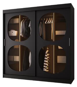 Dulap de haine 200 cm Boomer 2 (Negru) (cu iluminat). 1126268