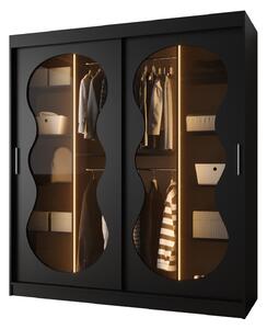 Dulap de haine 180 cm Boomer 3 (Negru) (cu iluminat). 1126282