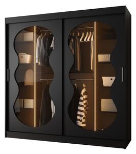 Dulap de haine 200 cm Boomer 3 (Negru) (cu iluminat). 1126284