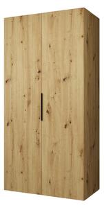 Dulap de haine 100 cm Mirabella 1 (Stejar artisan + Negru). 1126336