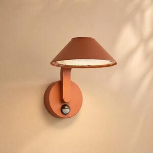 Lindby Lampa de perete pentru exterior LED Capelo, culoare teracotă, Ø 20 cm,, Maro / Rugină, Aluminiu, Modern