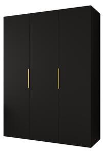 Dulap de haine 150 cm Mirabella 1 (Negru + Auriu). 1126354