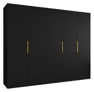Dulap de haine 250 cm Mirabella 1 (Negru + Auriu). 1126376