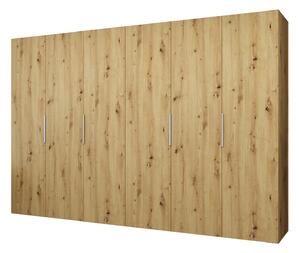 Dulap de haine 300 cm Mirabella 1 (Stejar artisan + Cașmir). 1126381