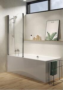 Cersanit Easy New, paravan de baie cu 2 aripi 115(lungime) x 140(inaltime) cm, sticla transparenta, profil cromat, S301-290