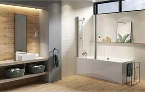 Cersanit Easy New, paravan de baie cu 2 aripi 115(lungime) x 140(inaltime) cm, sticla transparenta, profil cromat, S301-290
