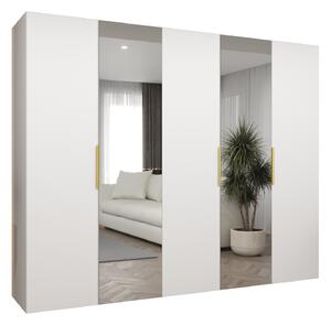 Dulap de haine 250 cm Mirabella 2 (alb + Auriu). 1126428