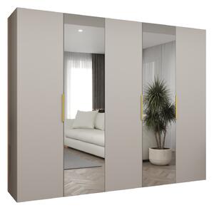 Dulap de haine 250 cm Mirabella 2 (Cașmir + Auriu). 1126434