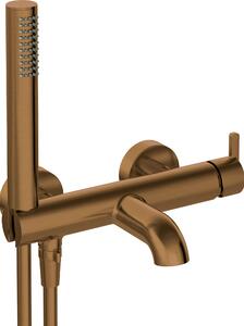 Deante Silia, baterie de cadă cu montare pe perete și set de duș manual, bronz, DEA-BQS_C11M