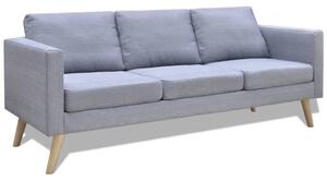 Canapea cu 3 locuri, material textil, gri deschis
