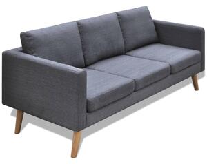Canapea cu 3 locuri, material textil, gri închis