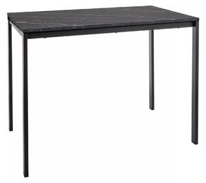 Masa de sufragerie neagra RAMOD 100x60 cm, decor marmura