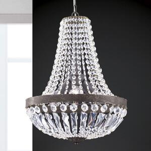 Lampă suspendată Andara, lanțuri cristal, Ø 40 cm