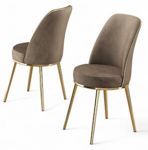 Set 2 buc. scaune bucătărie Pufenda (cappuccino + Auriu). 1127572