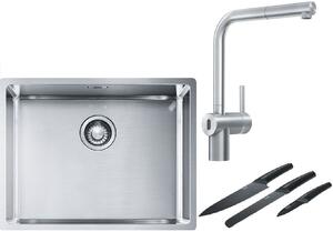 Set baterie bucătărie Franke Atlas Neo Sensor 115.0625.523, chiuveta din otel Franke Box 127.0453.660, 112.0545.792