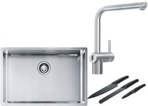 Set baterie bucătărie Franke Atlas Neo Sensor 115.0625.523, chiuveta din otel Franke Box 127.0453.658, 112.0545.792