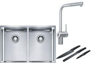 Set chiuveta din otel Franke Box 127.0370.188, baterie bucătărie Franke Atlas Neo Sensor 115.0625.523, 112.0545.792