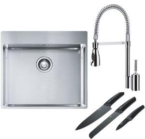 Set chiuveta din otel Franke Box 127.0369.295, baterie bucătărie Franke Sentinel 115.0029.591, 112.0545.792