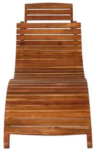 Set șezlonguri cu masă, 2 piese, lemn masiv de acacia