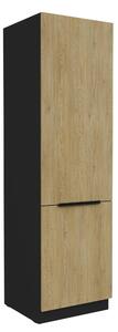 Dulap bucătărie pentru alimente Carminia 60 DK-210 2F (stejar cremona + negru). 1128014