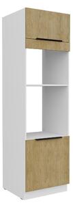 Dulap bucătărie pentru cuptor Carminia 60 DPM-210 2F (stejar cremona + alb). 1128082