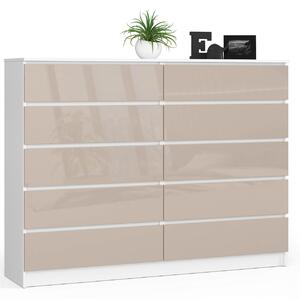 Comodă Kurtinaitis 10SZ (alb + cappuccino lucios). Promo -18%. 1117177
