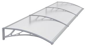 Copertină PREMIUM 240x100 cm, placă 6 mm dintr-o bucată – Gri/Transparent