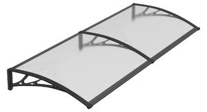 Copertină PREMIUM 200x120 cm, placă 6 mm dintr-o bucată – Gri/Transparenta