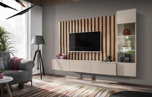 Mobilier living Vertic (stejar artisan + cașmir) (cu iluminat). 1118827