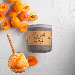 Lumanare parfumata handmade din ceara naturala de soia 100%, aroma Sorbet de caise, Recipient ceramic, 150 g