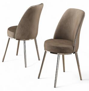 Set 2 buc. scaune bucătărie Pufenda (cappuccino + cromat). 1127571