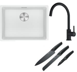 Set chiuvetă din granit Franke Maris 125.0687.255, baterie bucătărie Franke Lina 115.0626.019, 112.0545.792