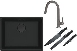 Set chiuvetă din granit Franke Maris 125.0697.759, baterie bucătărie Franke Lina 115.0626.057, 112.0545.792