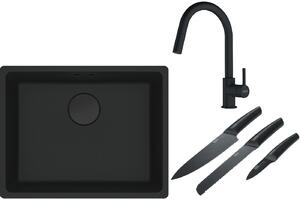 Set chiuvetă din granit Franke Maris 125.0697.759, baterie bucătărie Franke Lina 115.0626.053, 112.0545.792