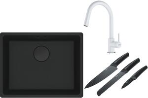 Set chiuvetă din granit Franke Maris 125.0697.759, baterie bucătărie Franke Lina 115.0626.081, 112.0545.792