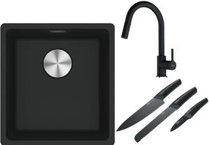 Set chiuvetă din granit Franke Maris 125.0687.248, baterie bucătărie Franke Lina 115.0626.055