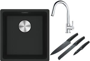Set chiuvetă din granit Franke Maris 125.0687.248, baterie bucătărie Franke Lina 115.0693.229