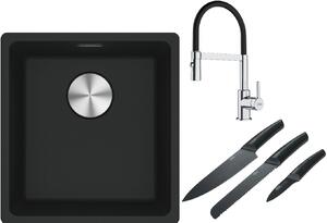 Set chiuvetă din granit Franke Maris 125.0687.248, baterie bucătărie Franke Lina 115.0626.085