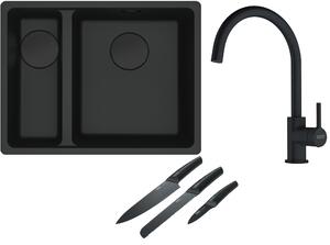 Set chiuvetă din granit Franke Maris 125.0697.756, baterie bucătărie Franke Lina 115.0626.019, 112.0545.792