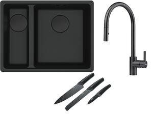 Set chiuvetă din granit Franke Maris 125.0697.756, baterie bucătărie Franke Eos 115.0613.671, 112.0545.792