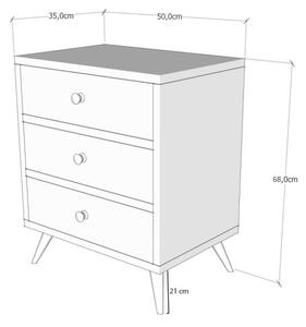 Consola Liza Alb 50x68x35 cm