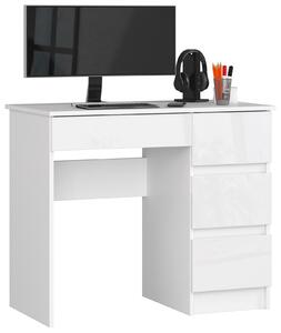 Masă PC Benicio II (Alb + alb lucios) (D). Promo -12%. 1128535