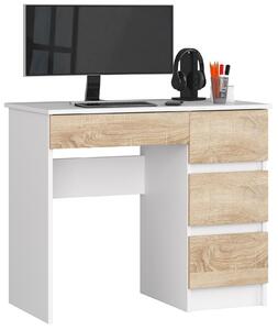 Masă PC Benicio II (Alb + stejar sonoma) (D). Promo -16%. 1128537