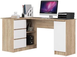 Masă PC de colț Bevin (stejar sonoma + alb) (S). Promo -14%. 1128561