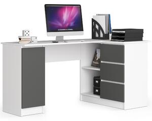 Masă PC de colț Bevin (Alb + gri) (D). Promo -16%. 1128568
