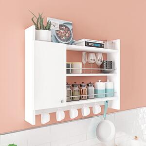 Etajera de perete, Custom Design, UnicUtil, 85 x 15 x 65 cm, Alb