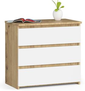 Comodă Cleania CL3 (stejar artisan + alb). Promo -22%. 1128596