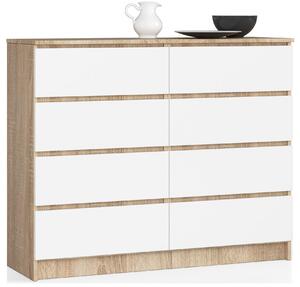 Comodă Kapil II (Stejar sonoma + Alb). Promo -20%. 1128622