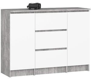 Comodă Kalista VI (beton + Alb). Promo -17%. 1128639