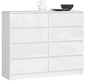 Comodă Kapil II (Alb + alb lucios). Promo -18%. 1128660